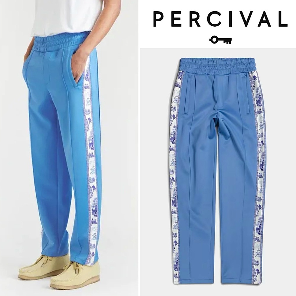 NWT Percival Willow Tracksuit Track Pants Trousers Blue Men’s Small Side Stripe